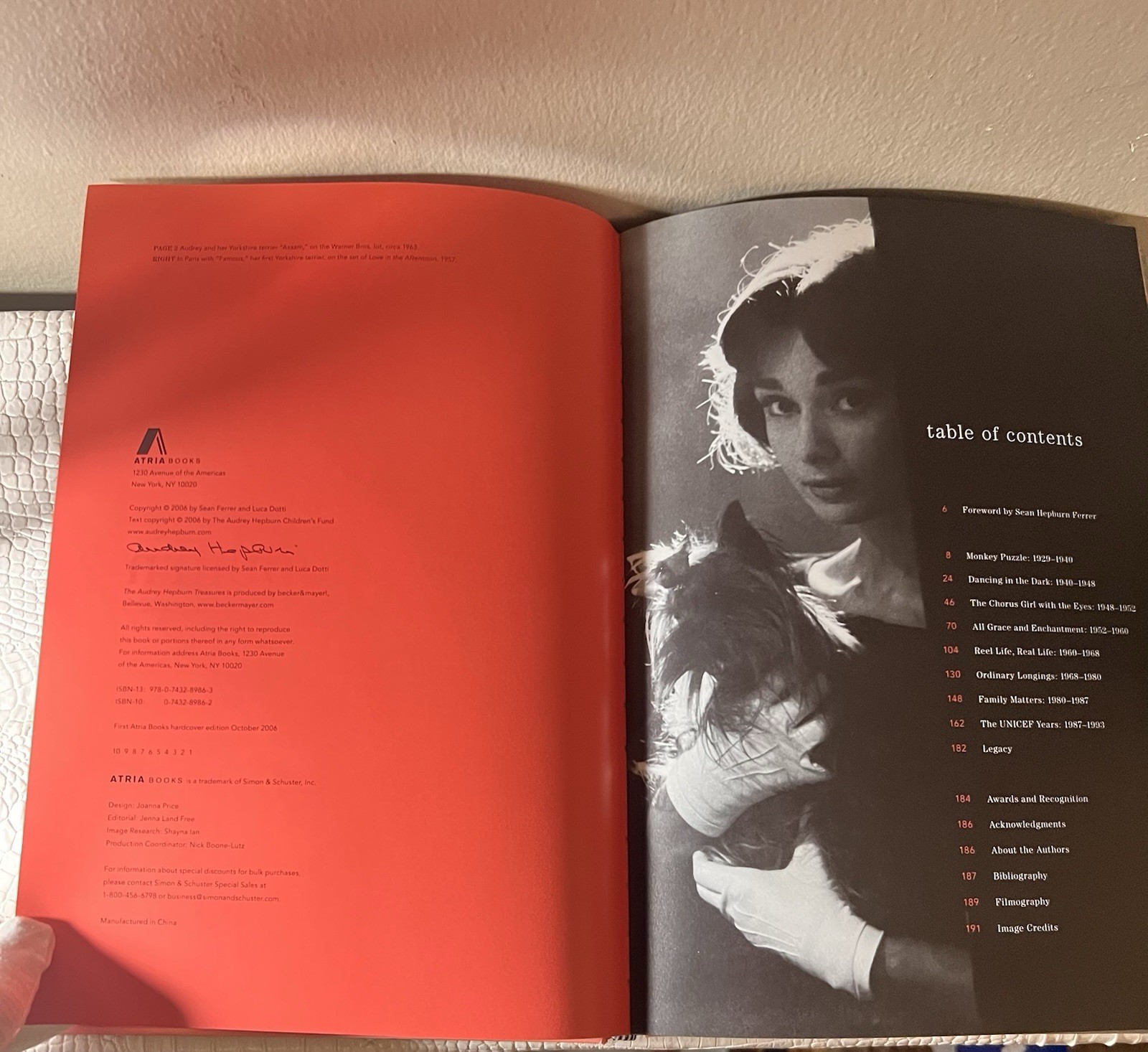 Audrey Hepburn Treasures 2006 Hardcover Complete Inserts Sean Ferrer Atria