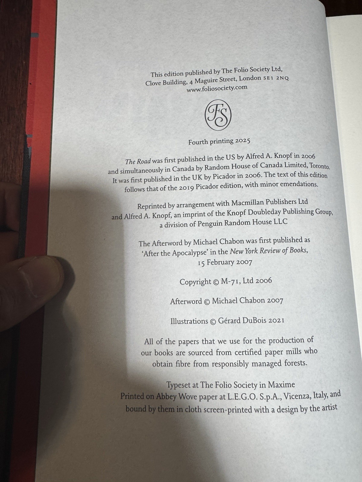 The Road Cormac Mccarthy Folio Publishing