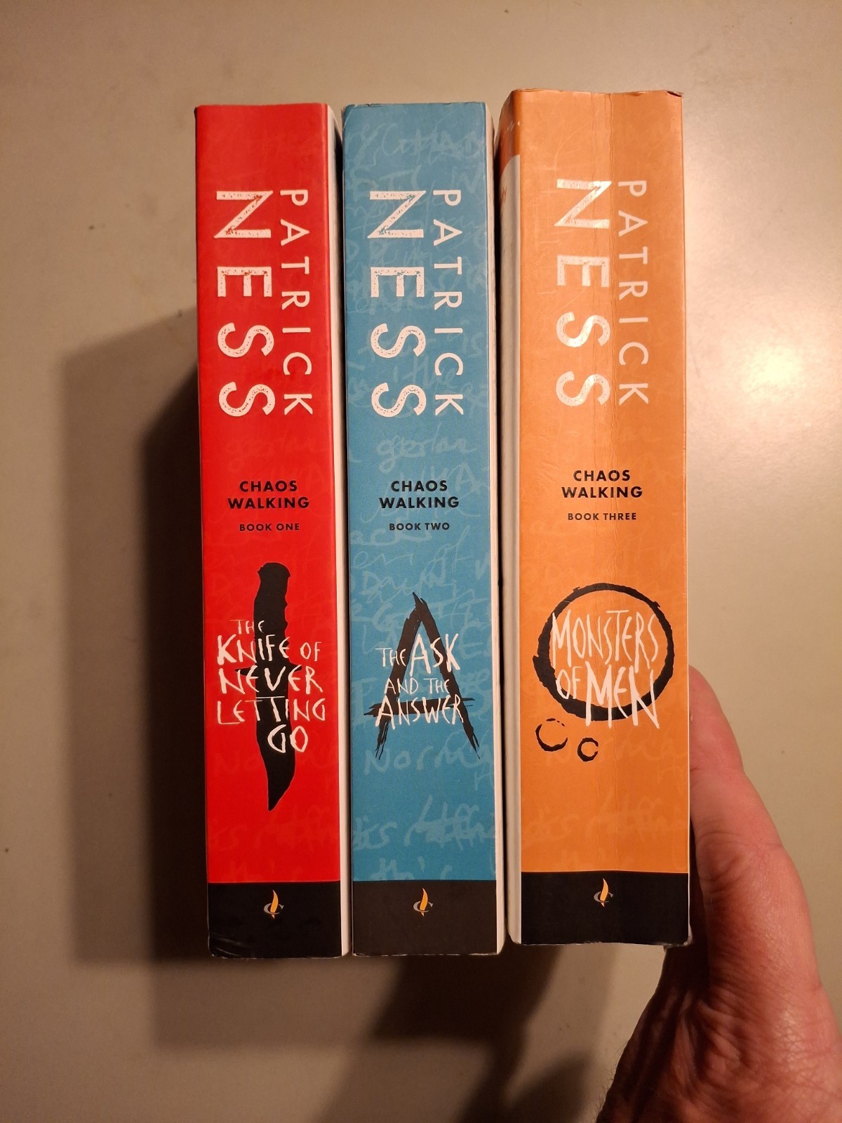 Chaos Walking trilogy — Patrick Ness. Candlewick, trade paperback