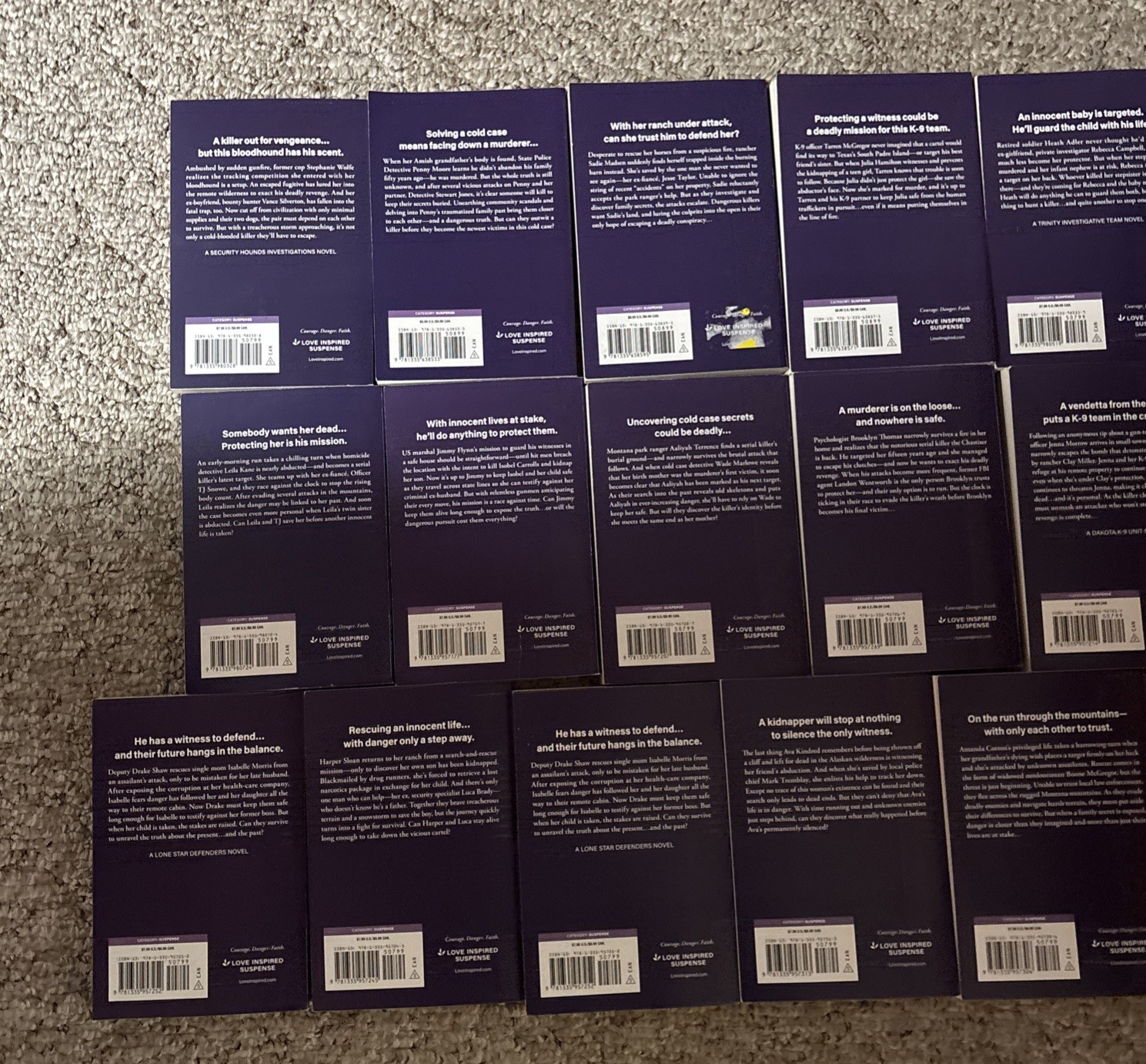 16~Harlequin 2025 Love Inspired Suspense (LIS) Paperback Book Lot Jan.-Nov.
