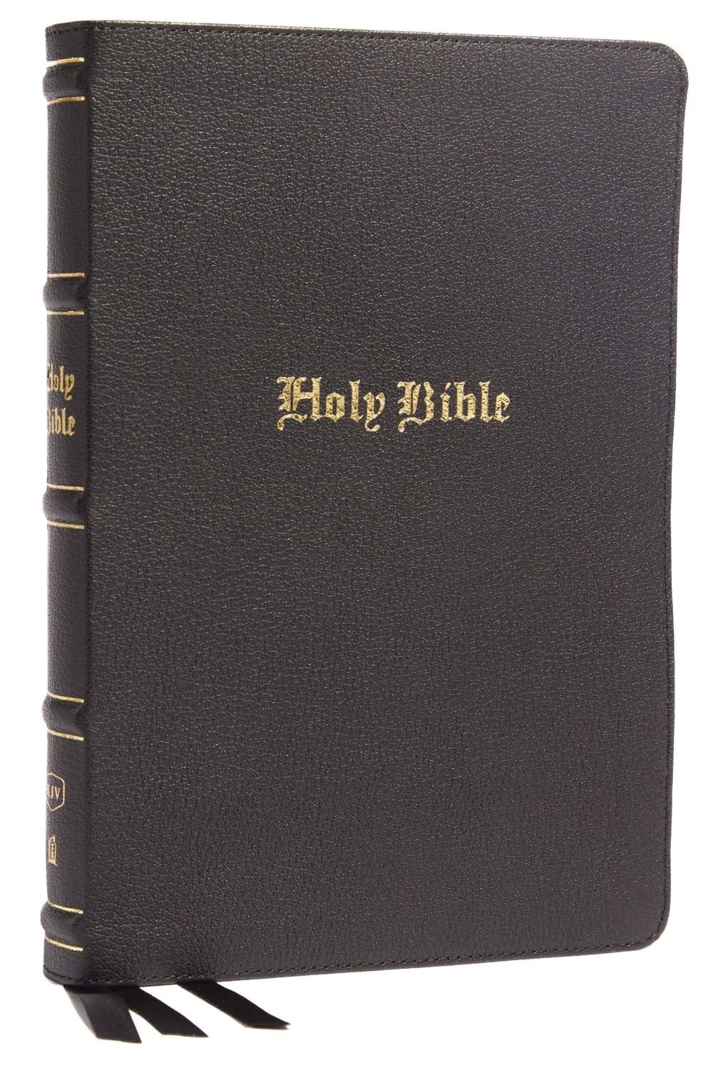 KJV, Thinline Bible, Large Print, Genuine Leather, Black, Red Letter, Co .. NEW