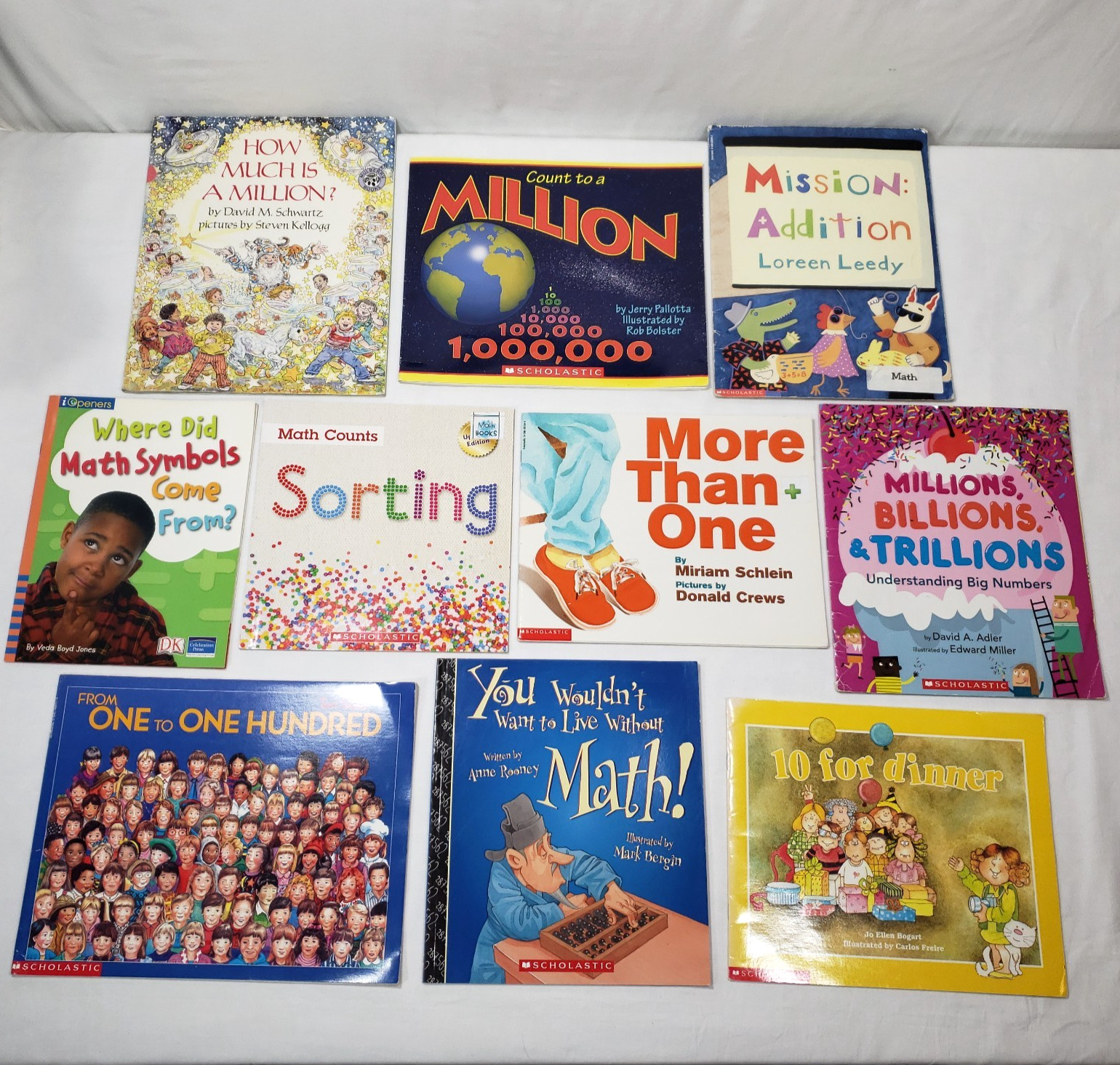 Kids Books About Counting Lot Of 10 Math Numbers Homeschool Classroom Library