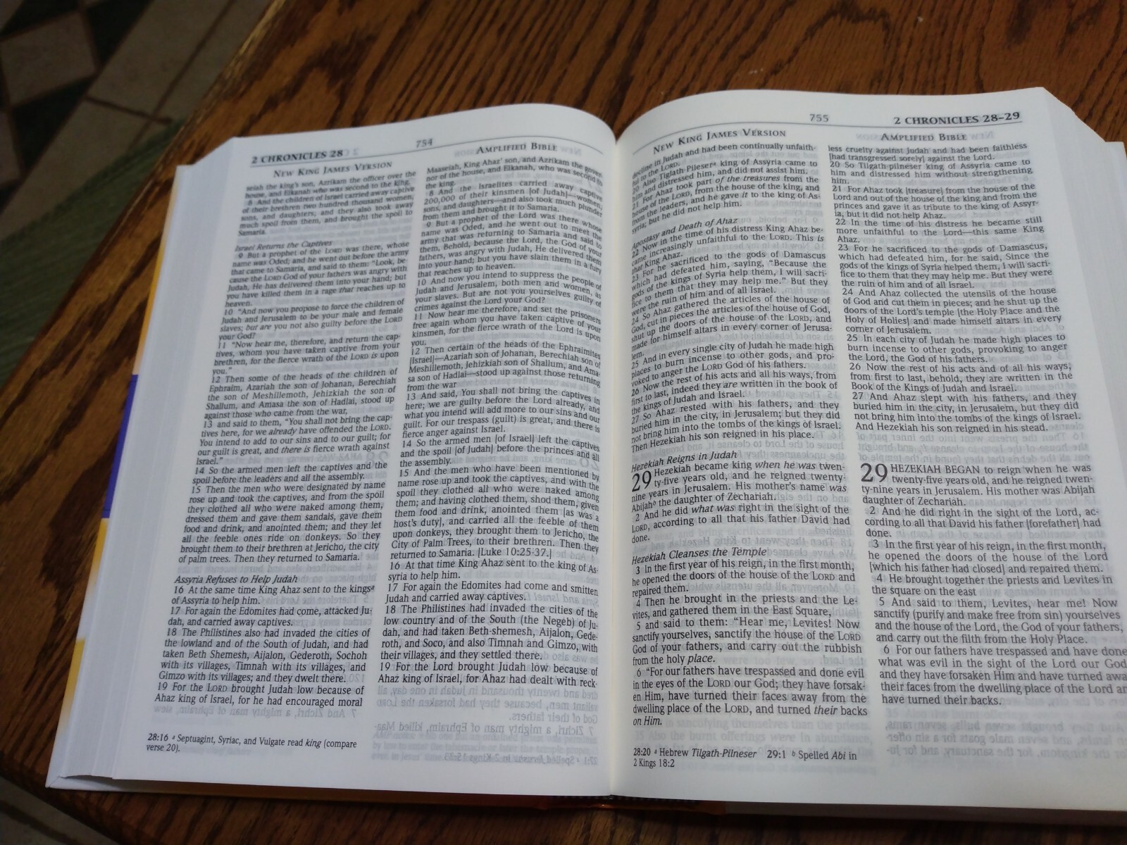 LARGE PRINT NKJV & Classic Amplified 1987 AMPC Parallel Bible Hardcover