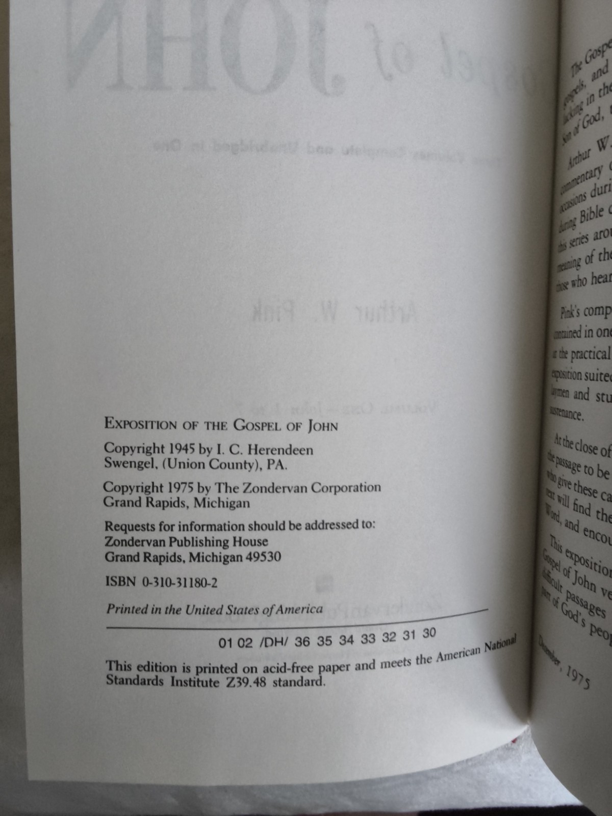 EXPOSITION OF THE GOSPEL OF JOHN Three Volumes in One Complete Arthur W. Pink HC
