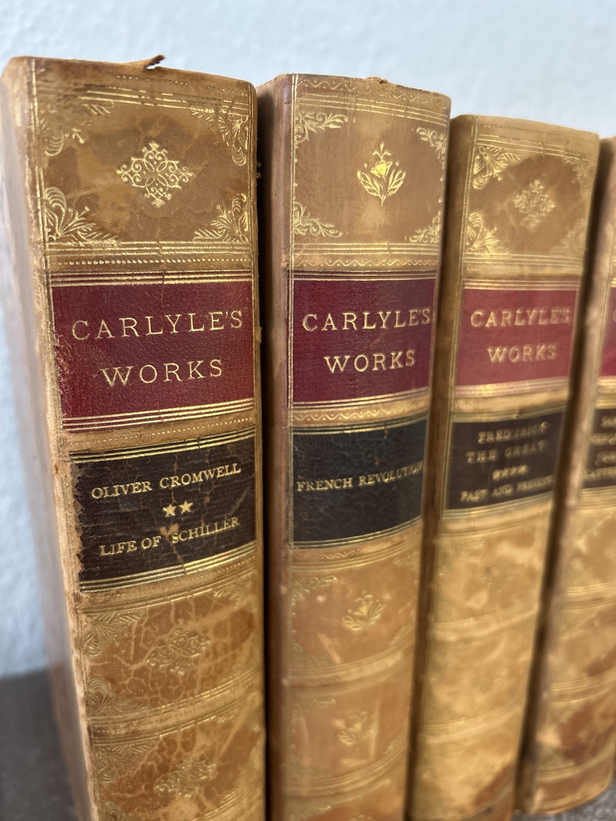 Thomas Carlyle’s Works (1890) Full Set, Leather, 20-Vols Bound in 10
