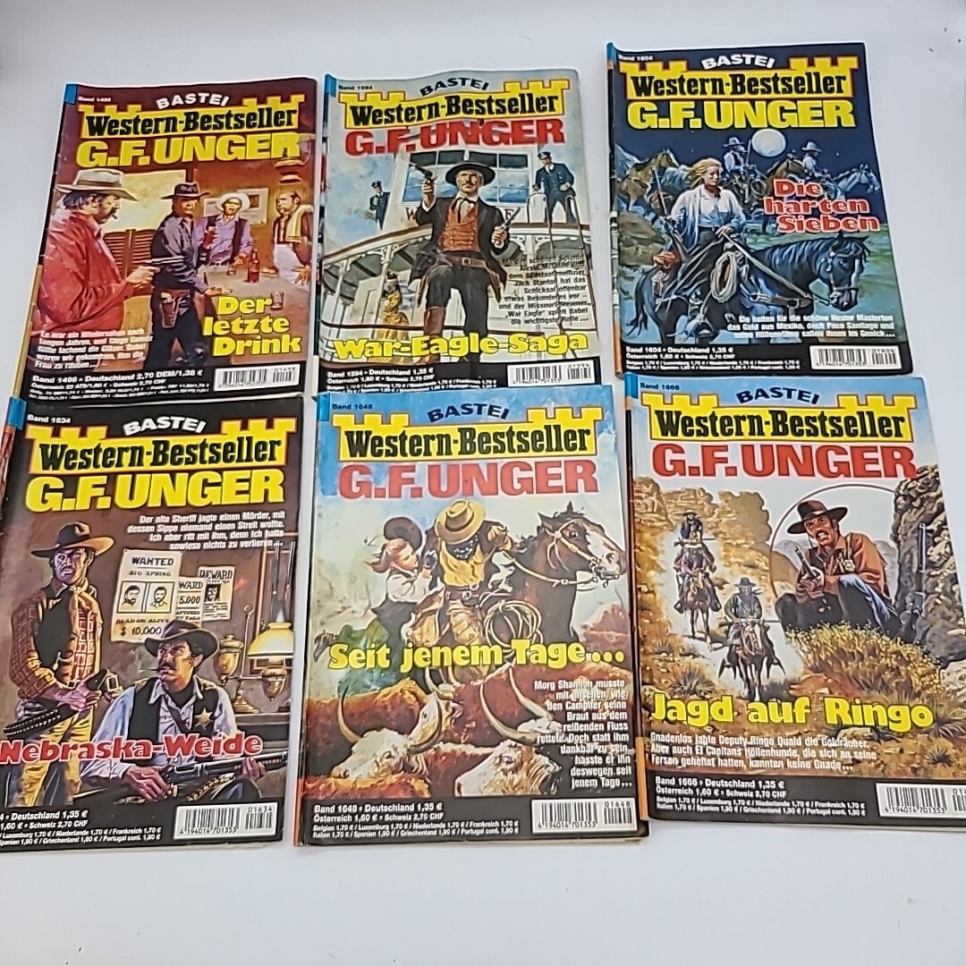 13 BASTEI Western-Bestseller G.F. Unger Pulp Fiction German Booklets Books