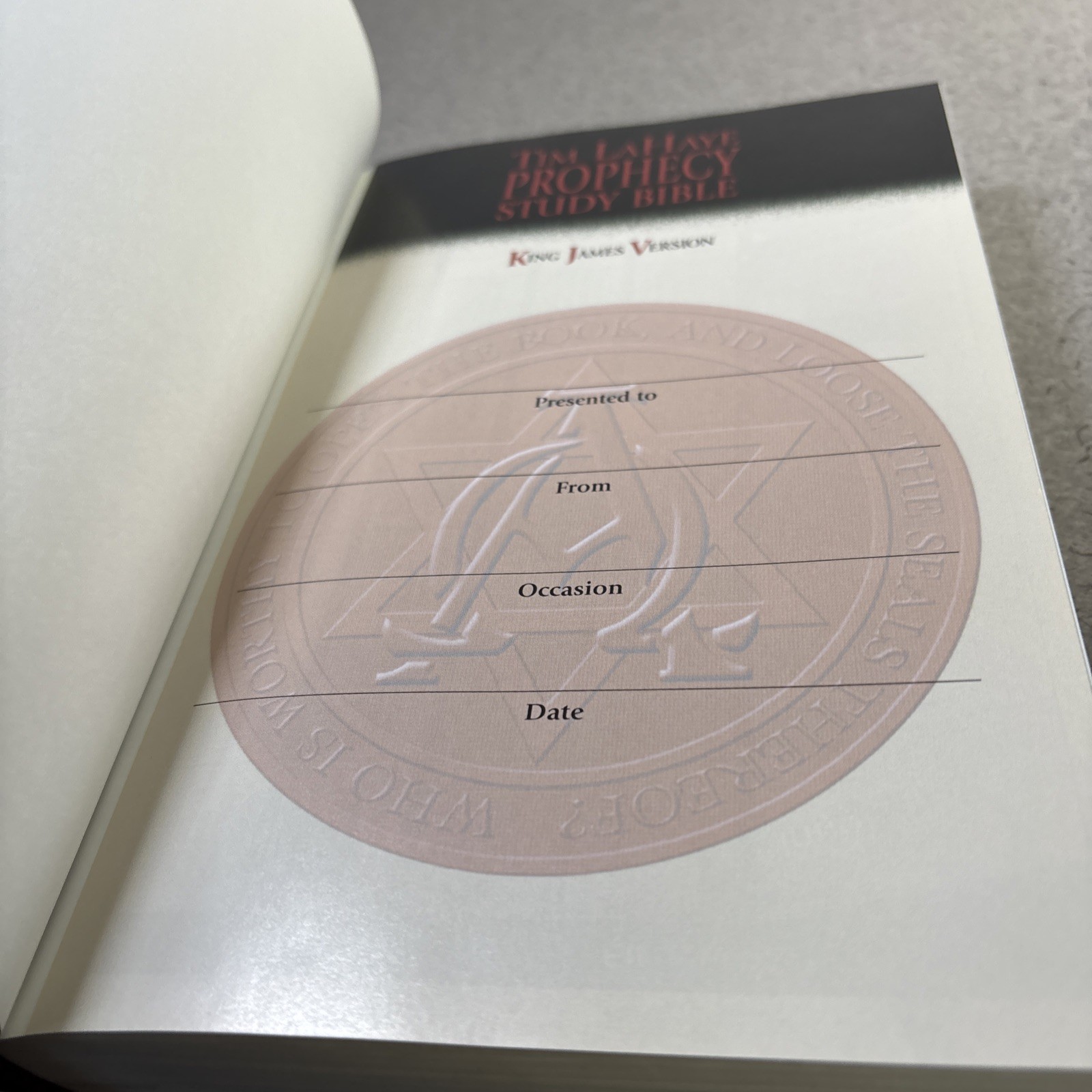 Prophecy Study Bible: King James Version, Hard Cover, Excellent Condition.