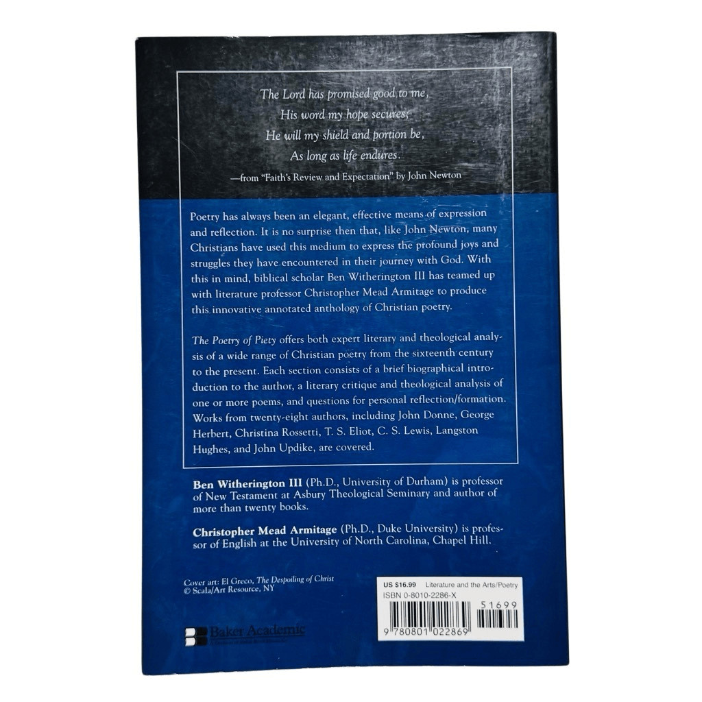 THE POETRY OF PIETY-By Ben Witherington III and Christopher Mead Armitage, 2002