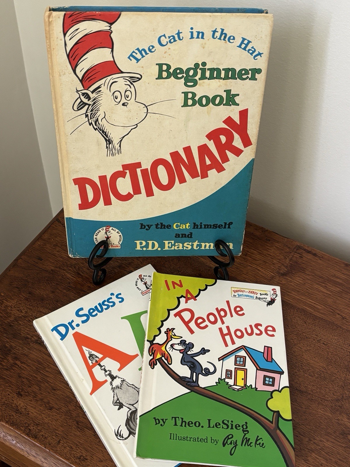 Vintage Dr Seuss Childrens Book Lot of 3- ABC, In A People House, Dictionary HC