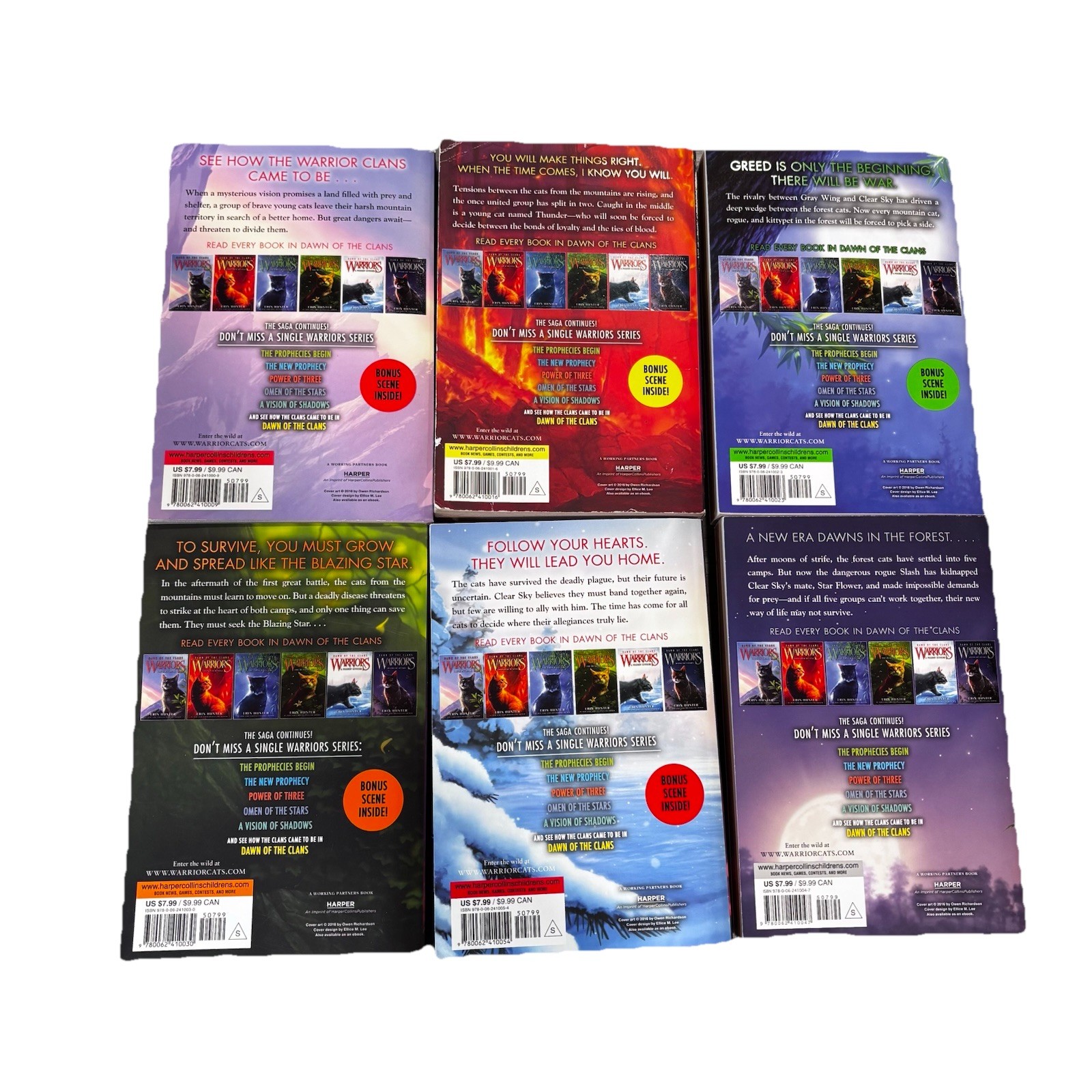 Warriors: Dawn of the Clans Complete Set Books 1-6 Paperback Lot By Erin Hunter