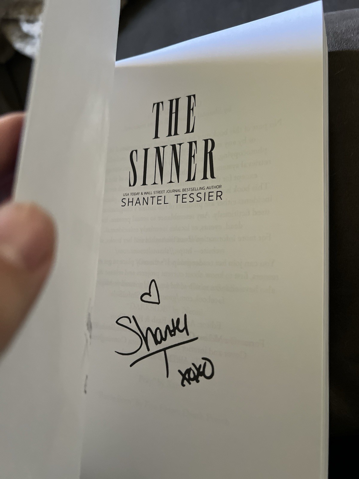 The Sinner By Shantel Tessier Signing Exclusive With Character Art
