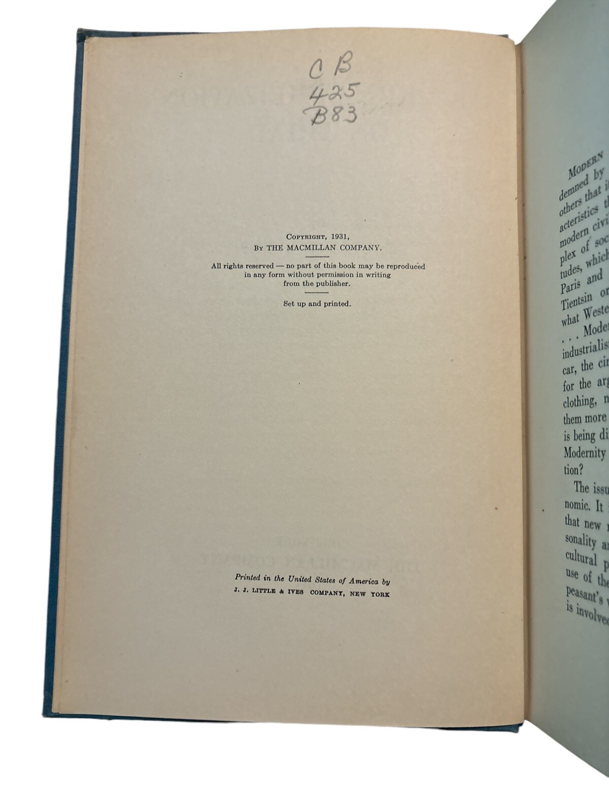 Modern Civilization on Trial By C.Delisle Burns 1931 Hardcover Macmillan Company