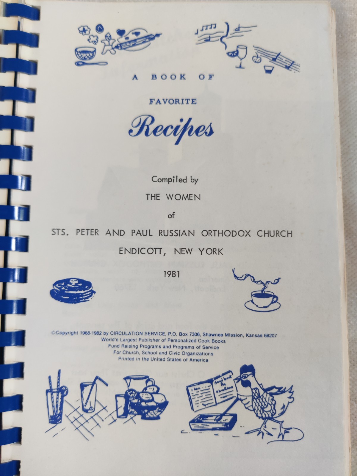 Endicott NY Cookbook Saints Peter & Paul Russian Orthodox Church 1981 Upstate