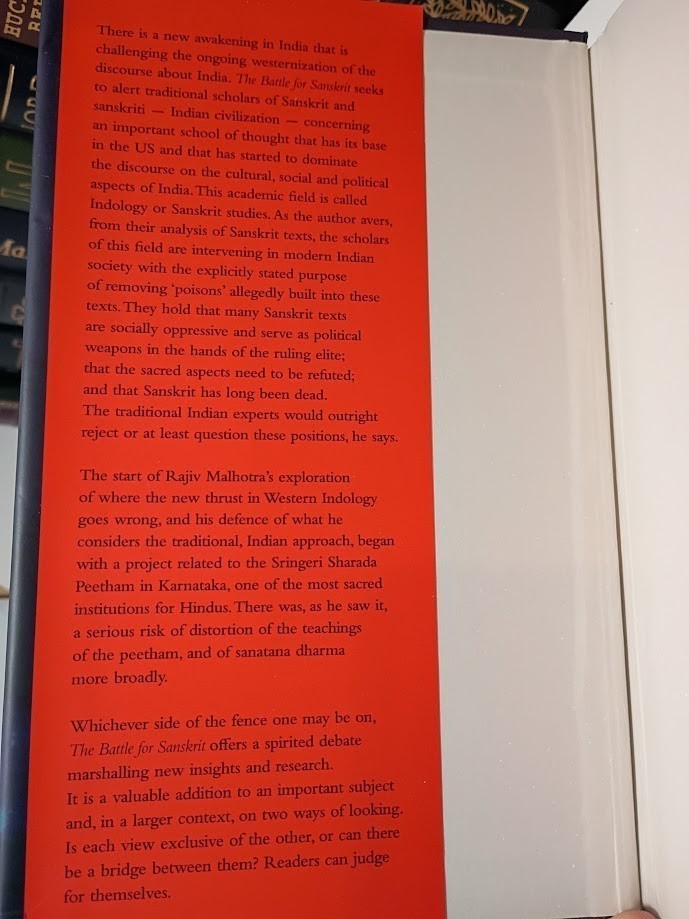 The Battle for Sanskrit by Rajiv Malhotra Hardcover Indology Westernization VG
