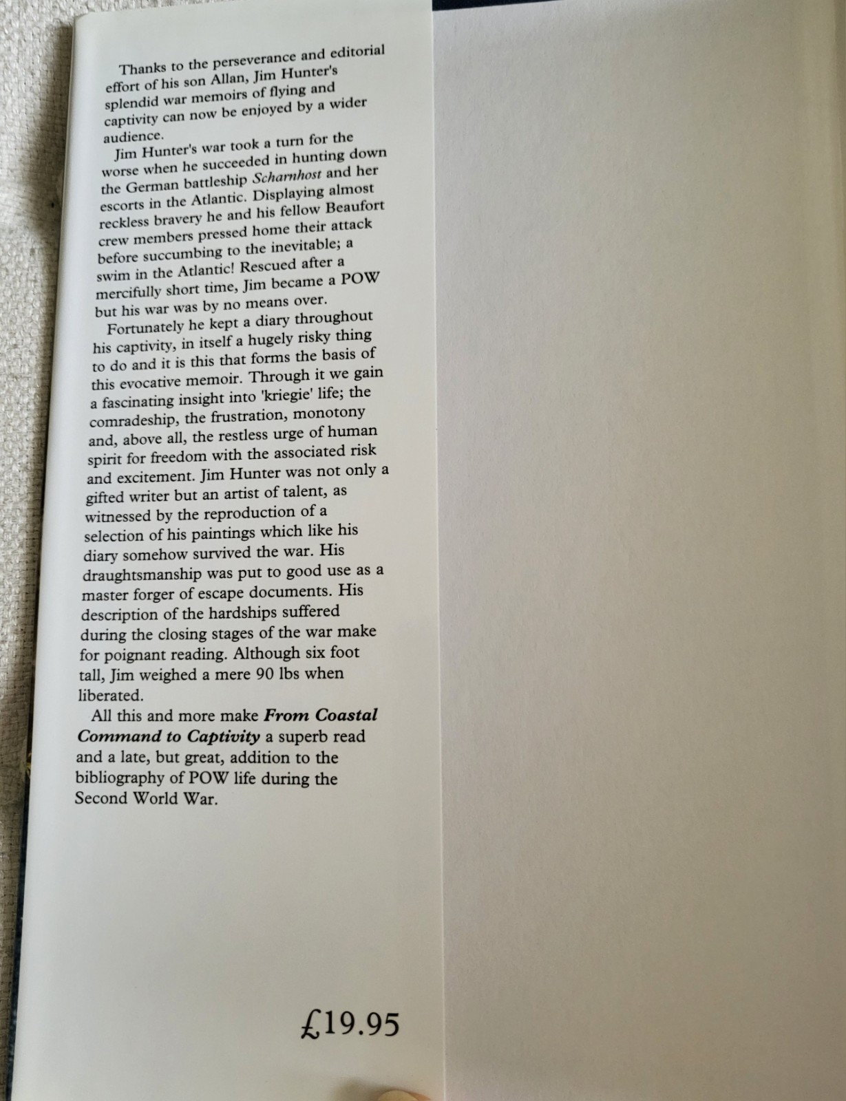 ✈️ **SIGNED** From Coastal Command to Captivity: Memoir of Second WW, HARD COVER