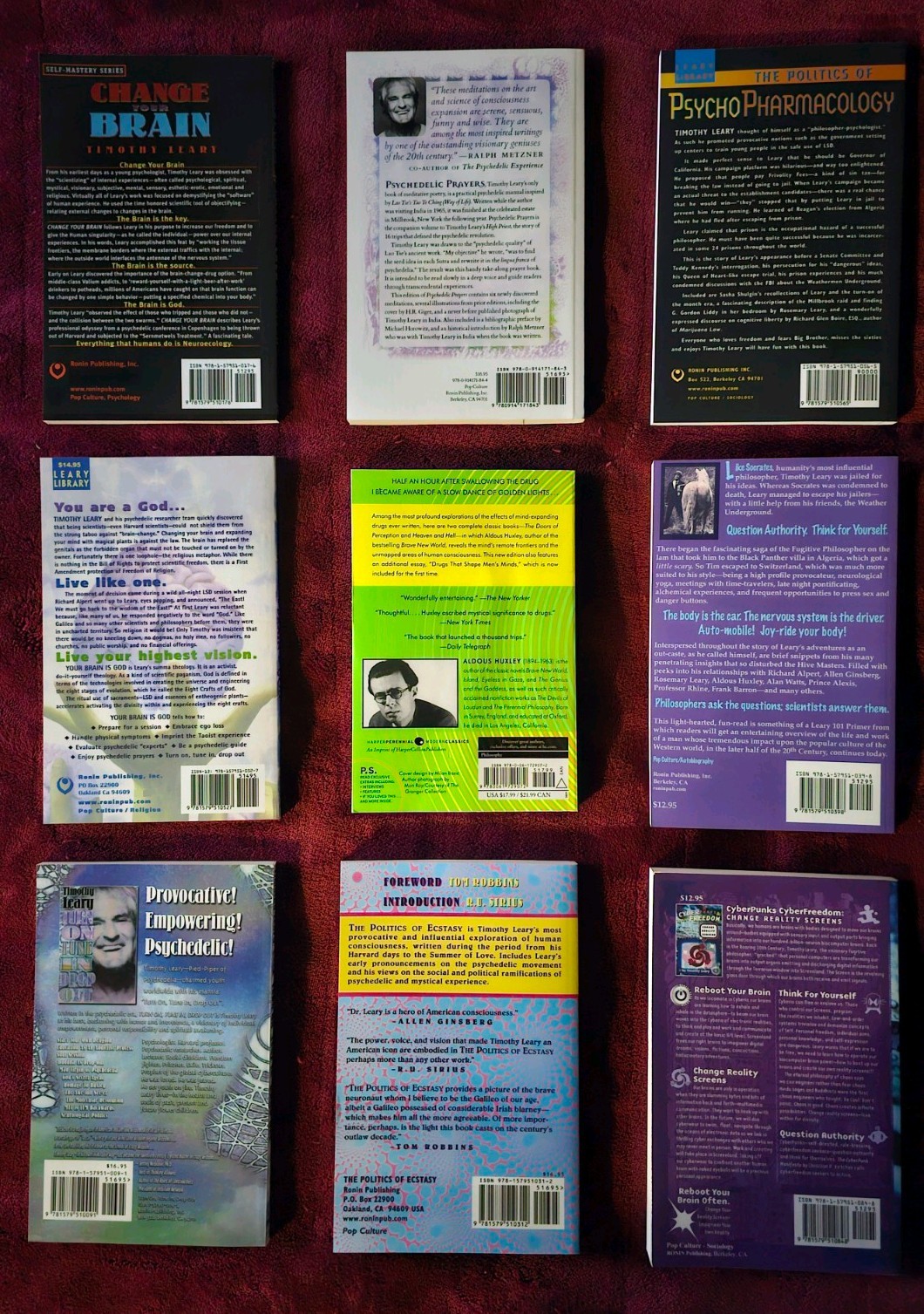 10 book Timothy Leary Aldous Huxley lot LSD Doors of Perception Psychedelic