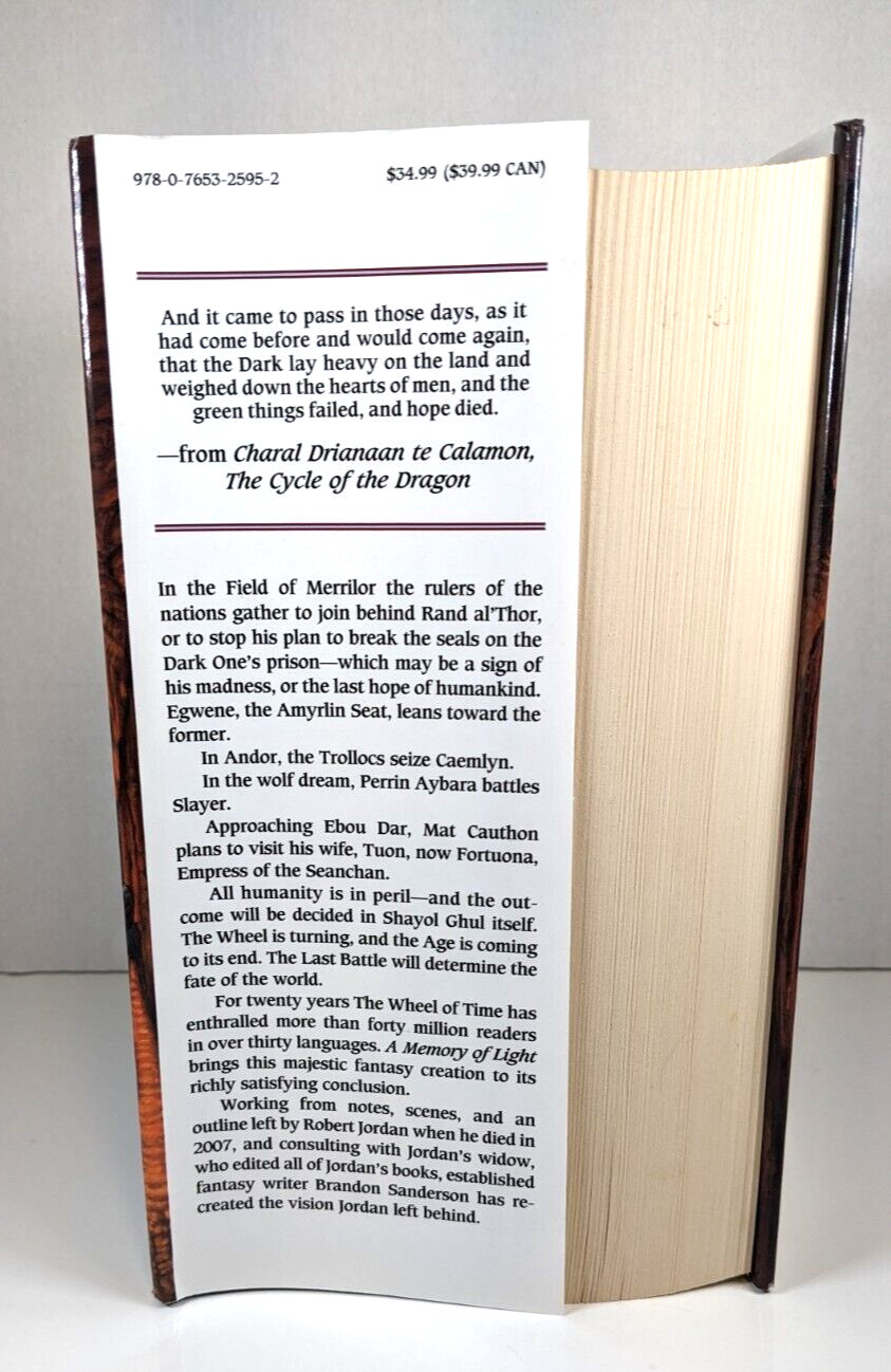 Wheel of Time Ser: Memory of Light vol. 14 Robert Jordan 1Ed/1Print HC DJ Signed