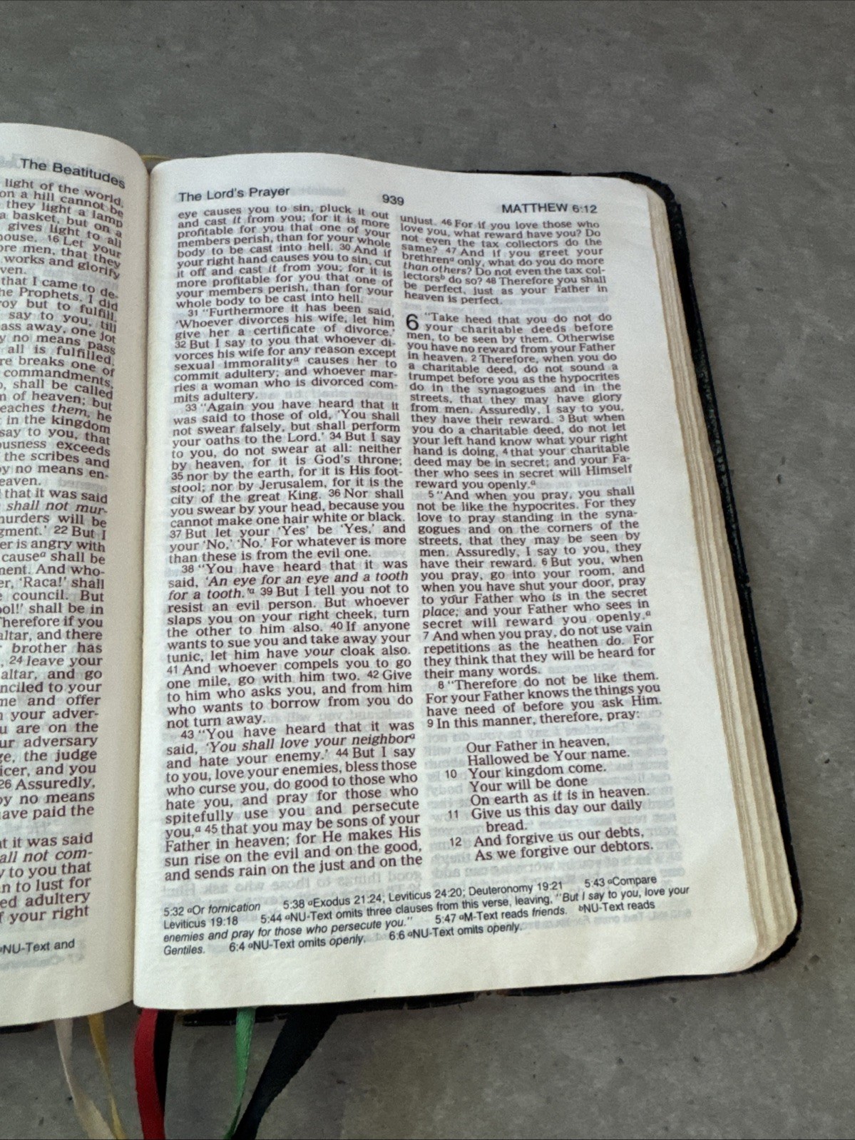 NKJV Pocket Companion Bible by Thomas Nelson #1496S Red Letters Worn Leather