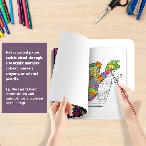 Adult Coloring Books Set:3 Coloring Books for Adults Animal Flowers & Other Them