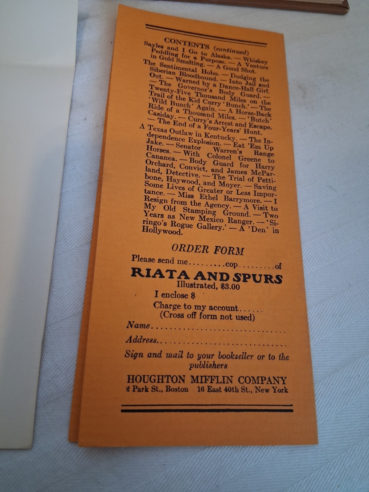 RIATA AND SPURS BY CHARLES A SIRINGO BOOK 1927