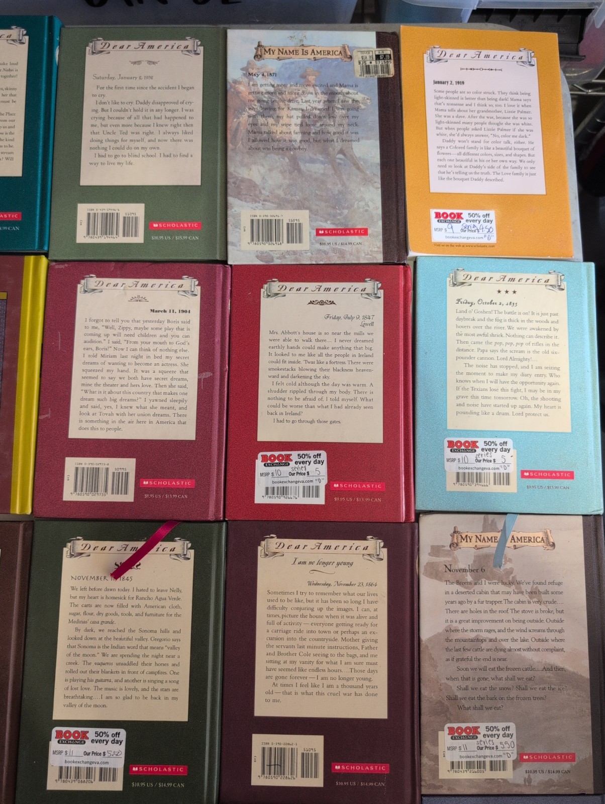 Lot of 20 Dear America & My America Scholastic Historical Royal Diaries HC