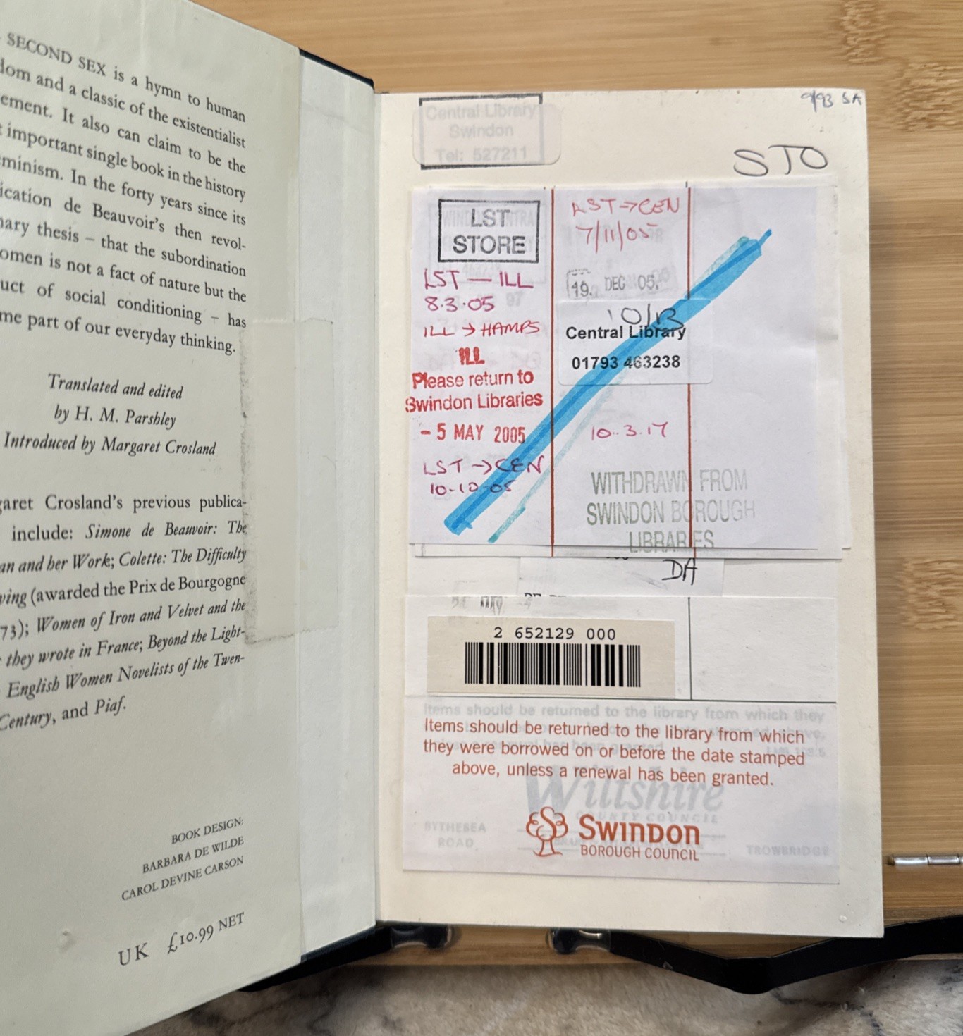 The Second Sex – Simone De Beauvoir (Hardcover) Everyman’s Library, ROUGH