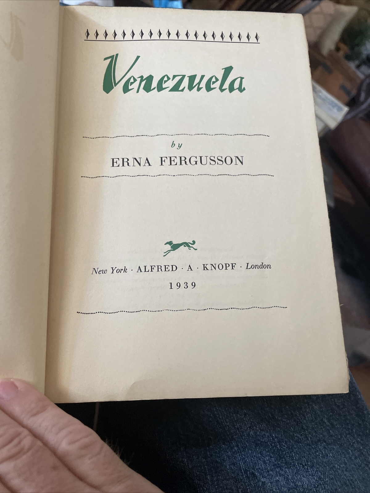 Venezuela By Erna Ferguson 1939 First Edition Alfred A. Knopf Publisher