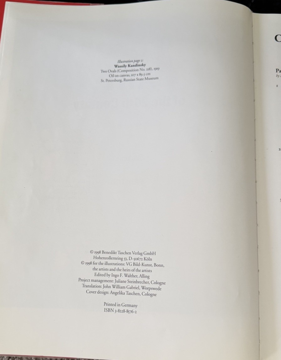 Art of the 20th Century Vol. 1 by Schneckenburger Ruhrberg Fricke Honnef [1998]