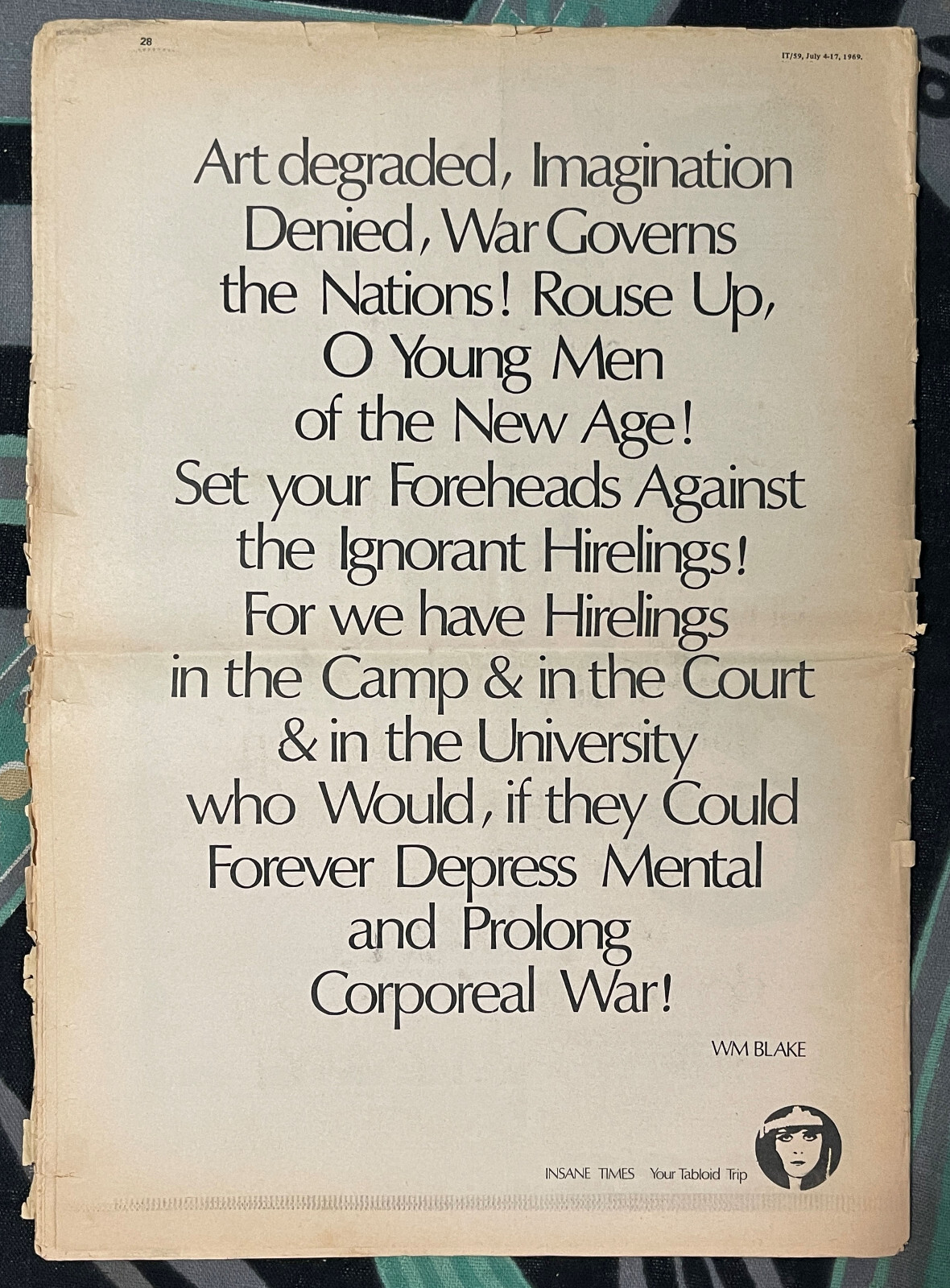 VTG DIANETICS John LENNON International Times #59 July 4 1969 Mick Jagger Sun Ra