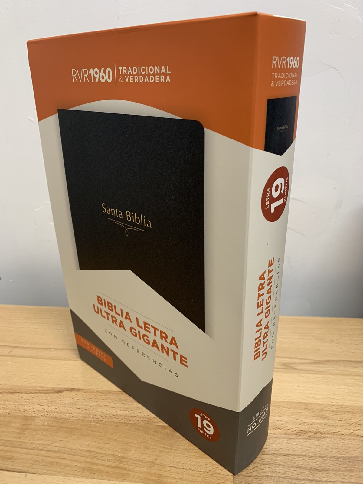 Biblia Letra Super Gigante 19 puntos con cierre Reina valer1960 negro con indice
