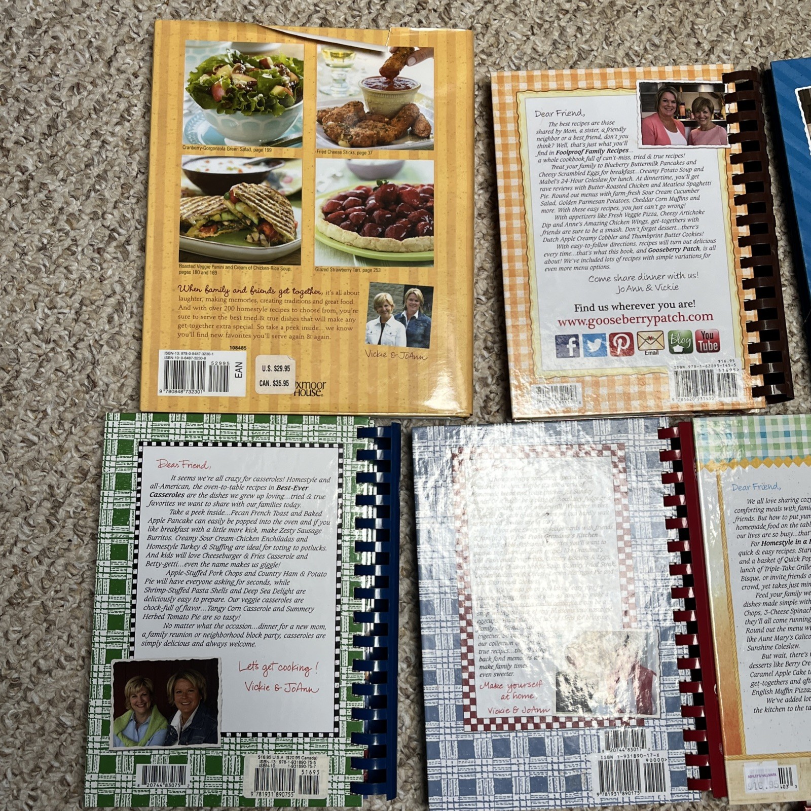 Lot Of 10 Gooseberry Patch Cookbooks Homestyle Casseroles Family Slow Cooking
