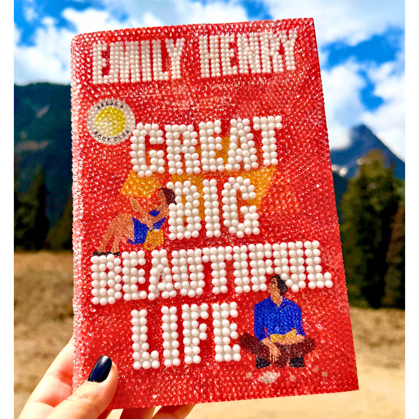 Hand Bedazzled Great Big Beautiful Life By Emily Henry Hardcover Book Rhinestone