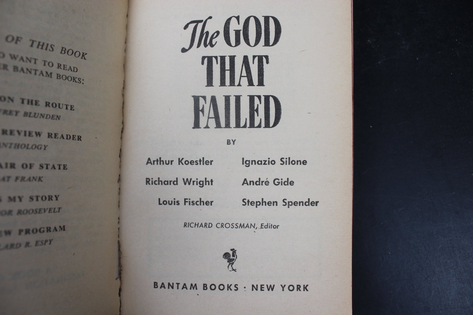 The God That Failed Richard Crossman 1952 Bantam Edition 1st Printing Cold War