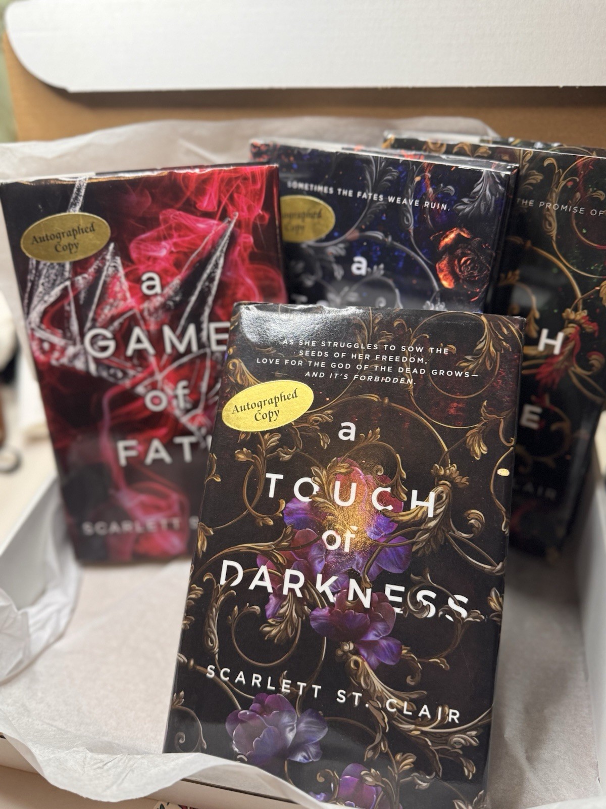 Scarlett St. Clair Hades & Persephone 4 Books Touch of Darkness Autographed