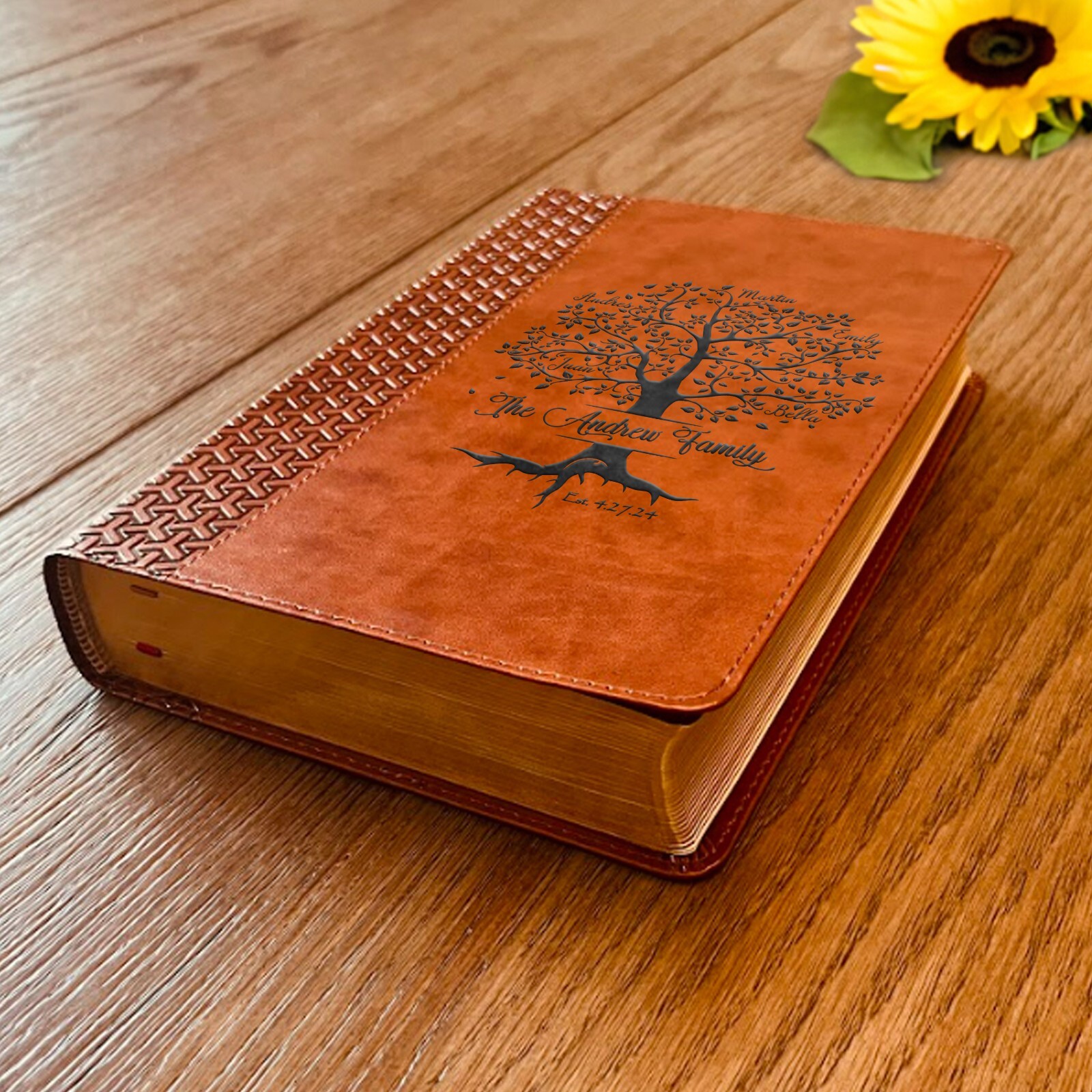 Personalized Family Bible | Custom KJV Family Tree Study Bible | Engraved Bible