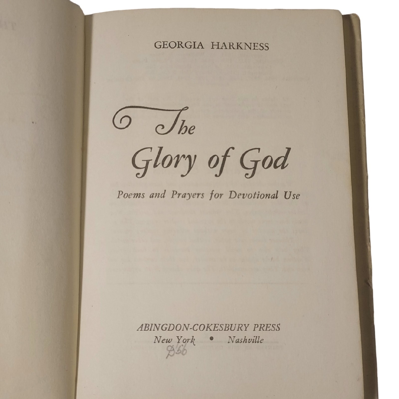 The Glory of God: Poems and Prayers for Devotional Use Book 1943 – SEE DESC