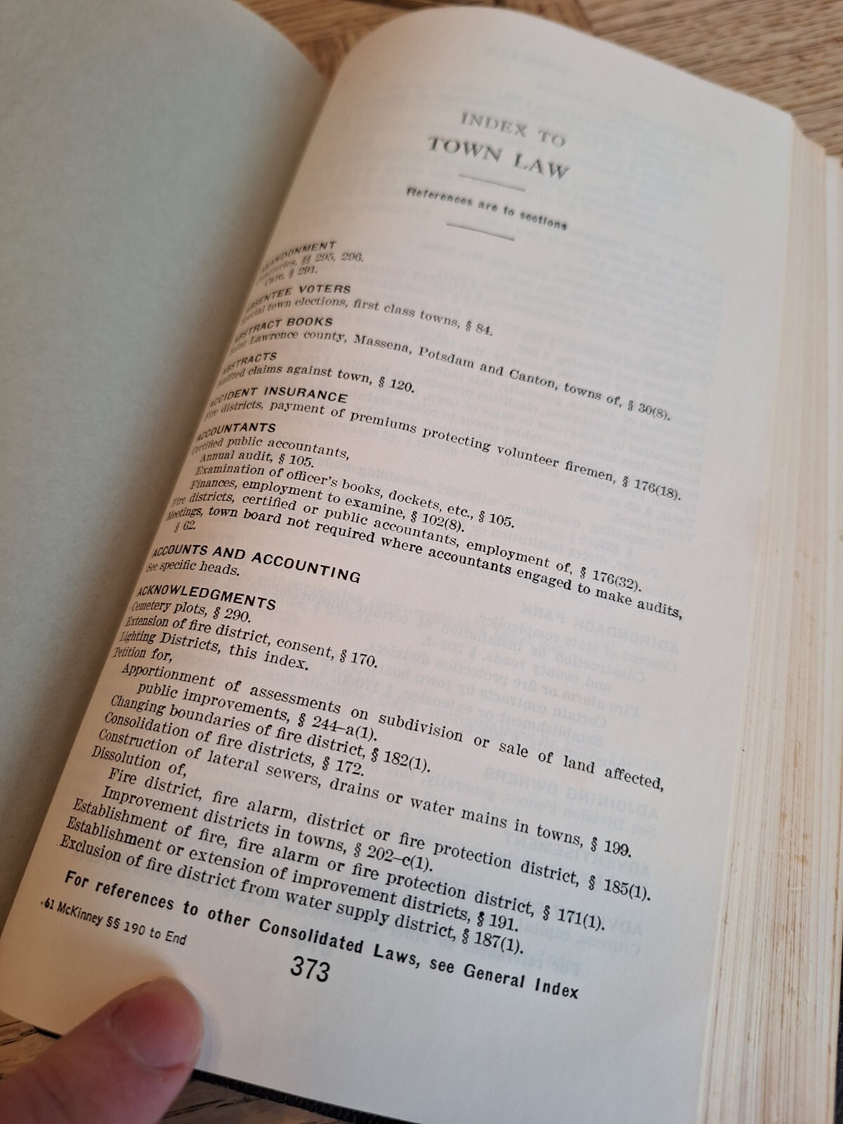 McKINNEY’S CONSOLIDATED LAWS OF NEW YORK ANNOTATED BOOK 61 TOWN LAW HARD COVER