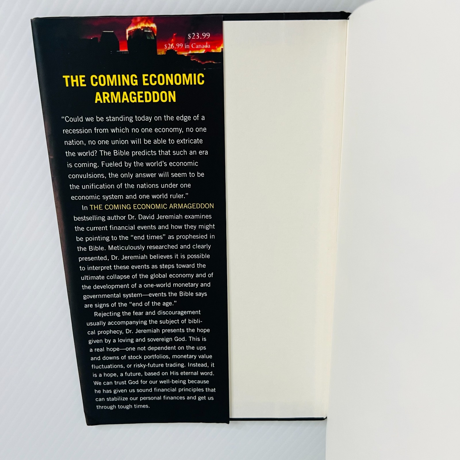 The Coming Economic Armageddon David Jeremiah Hardcover Bible Prophecy Economy