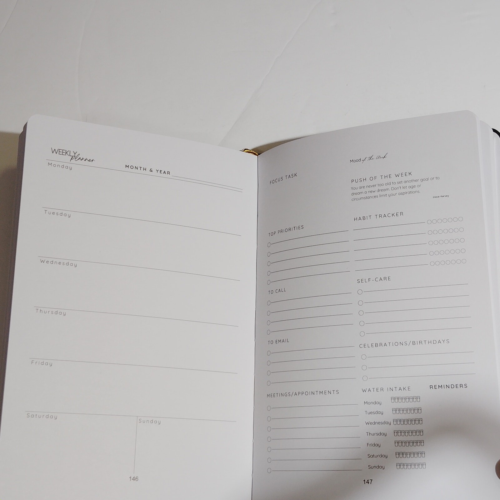 Progress Undated 365 Day Goal Setting, Progress Planner Notebook Black 196 Pages