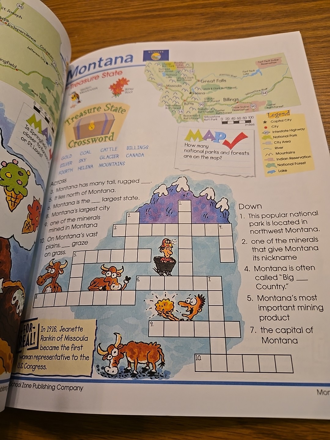 Travel the Great States School Zone 64 Pages, Ages 8 and Up Workbook NEW!