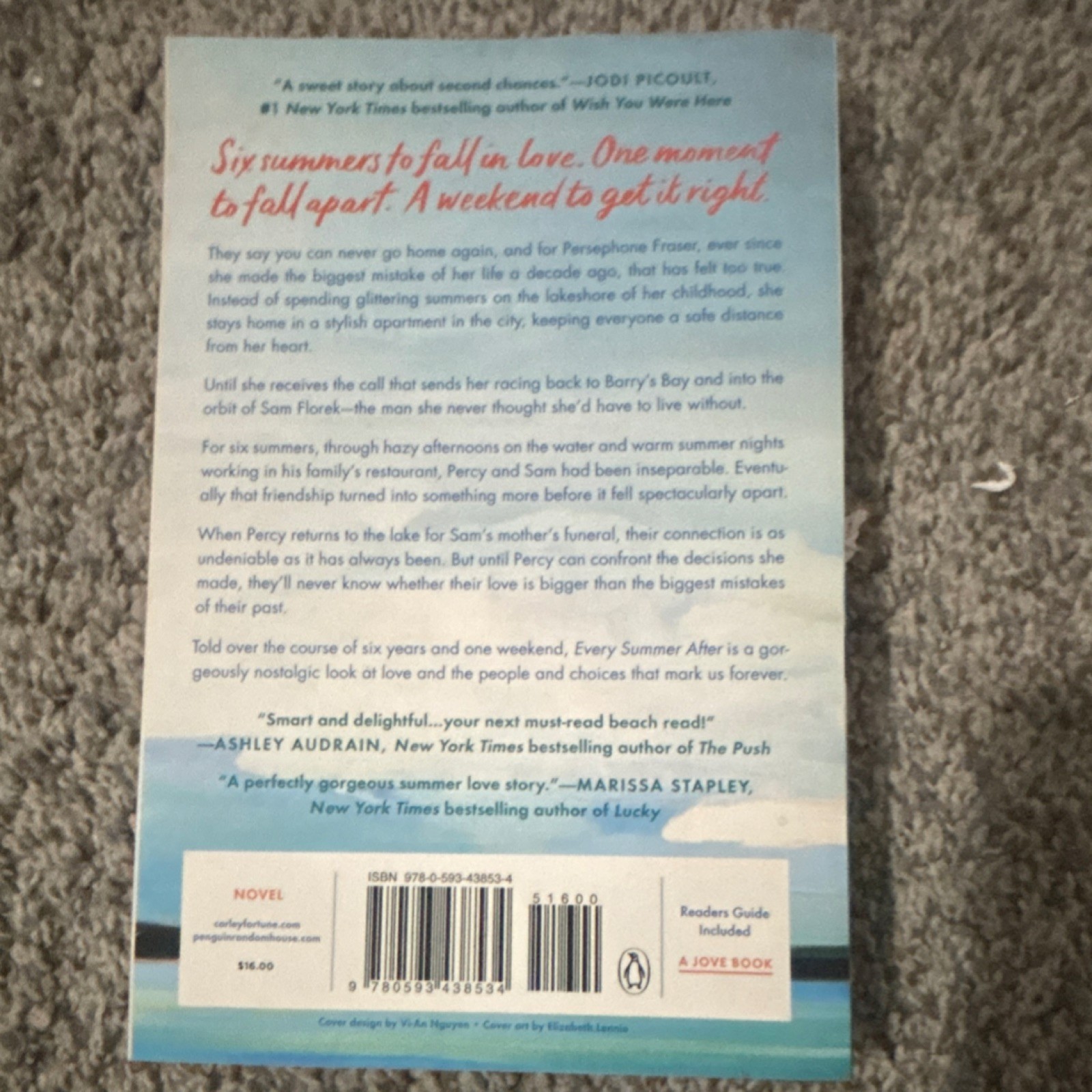 Carley Fortune Every Summer After, Paperback, Jove, Adult Romance Fiction