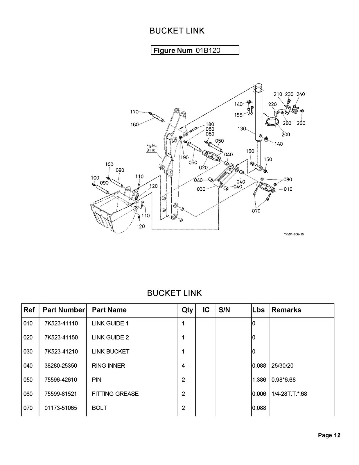 KUBOTA BH65 Backhoe Illustrated Parts List Manual BINDER – TOUGH JACKET