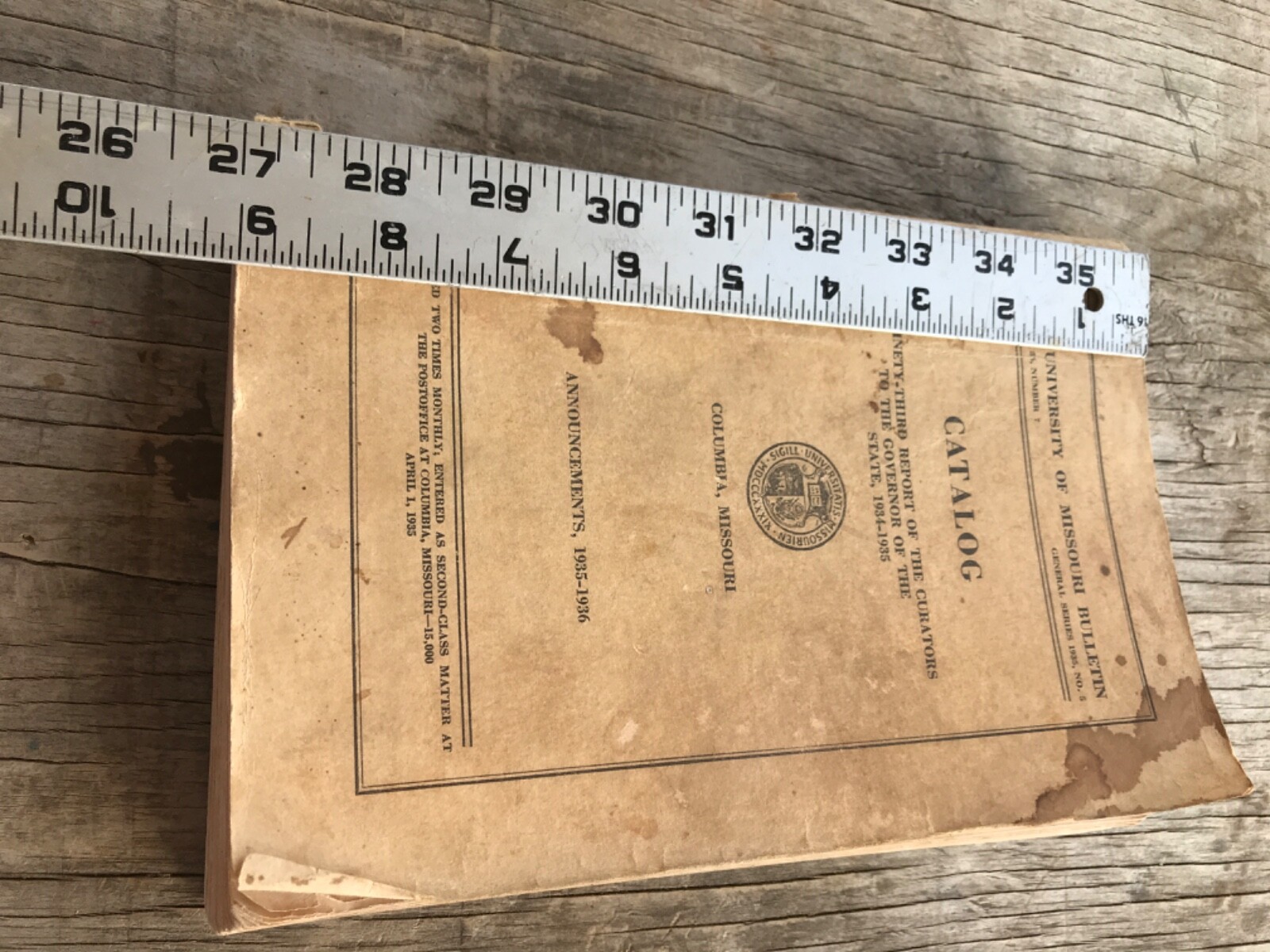 1935-1936 The University of Missouri Bulletin Catalog Columbia MO 383 Pages book