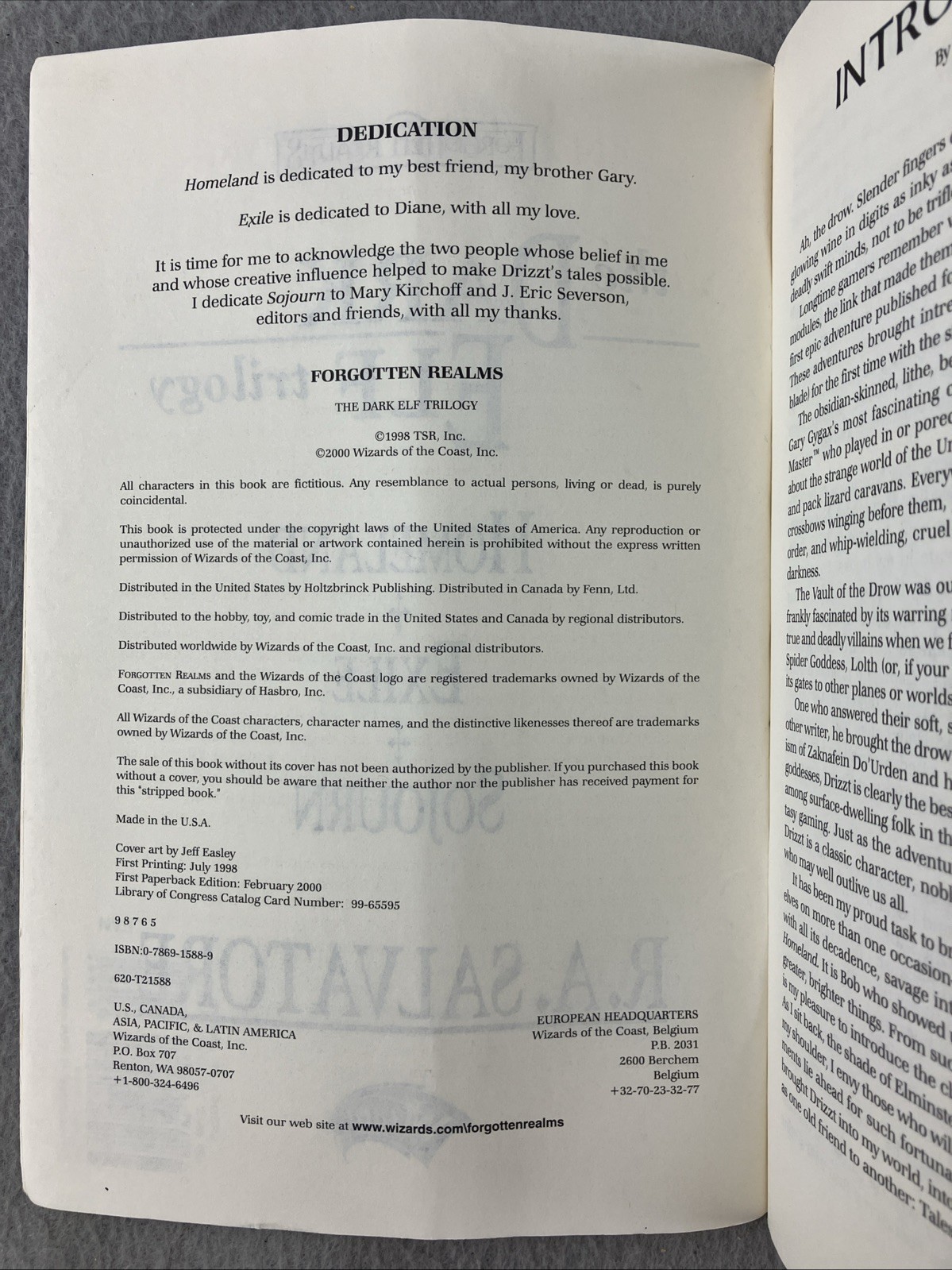 The Dark Elf Trilogy Collector’s Edition by RA Salvatore (2000) Forgotten Realm