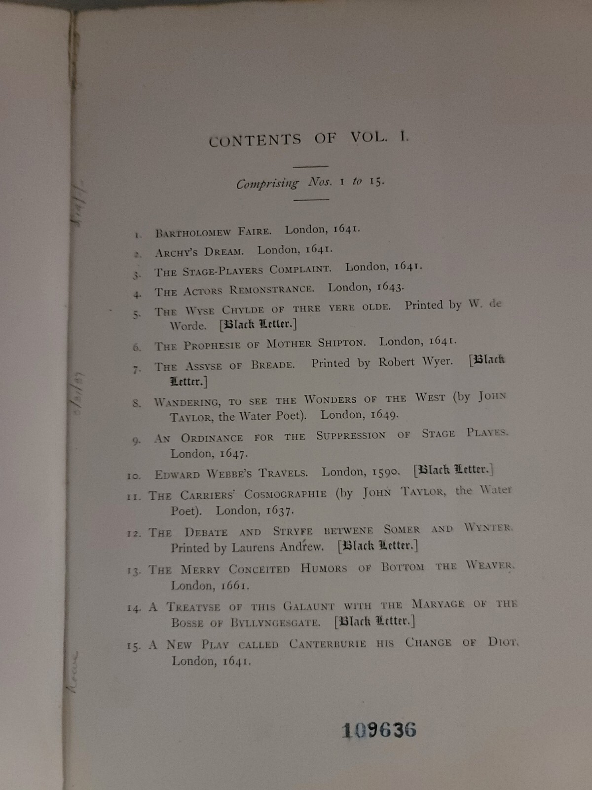 Mr. Ashbee’s Occasional Fac-simile Reprints Limited to 100 Copies 1868 ORIGINAL