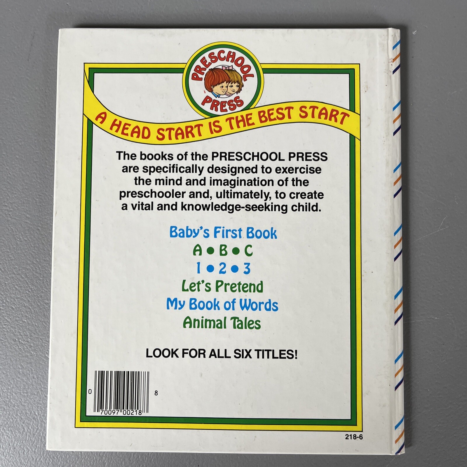 Vintage Preschool Press Hardcover „Animal Tales“, Good Condition