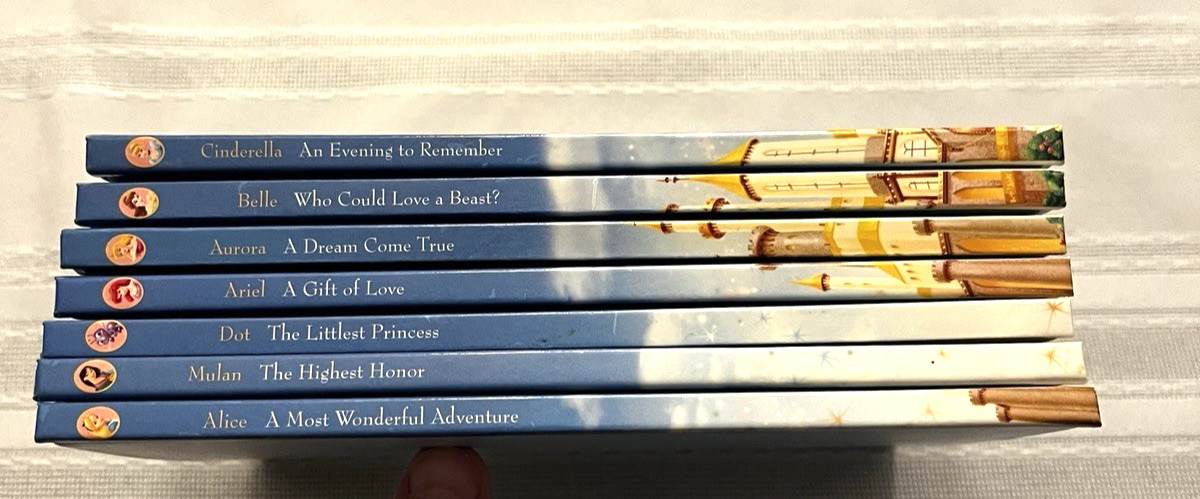 Disney Princess Lot Of 7 HC -Cinderella/Mulan/Alice/Belle/Aurora/Ariel/Dot