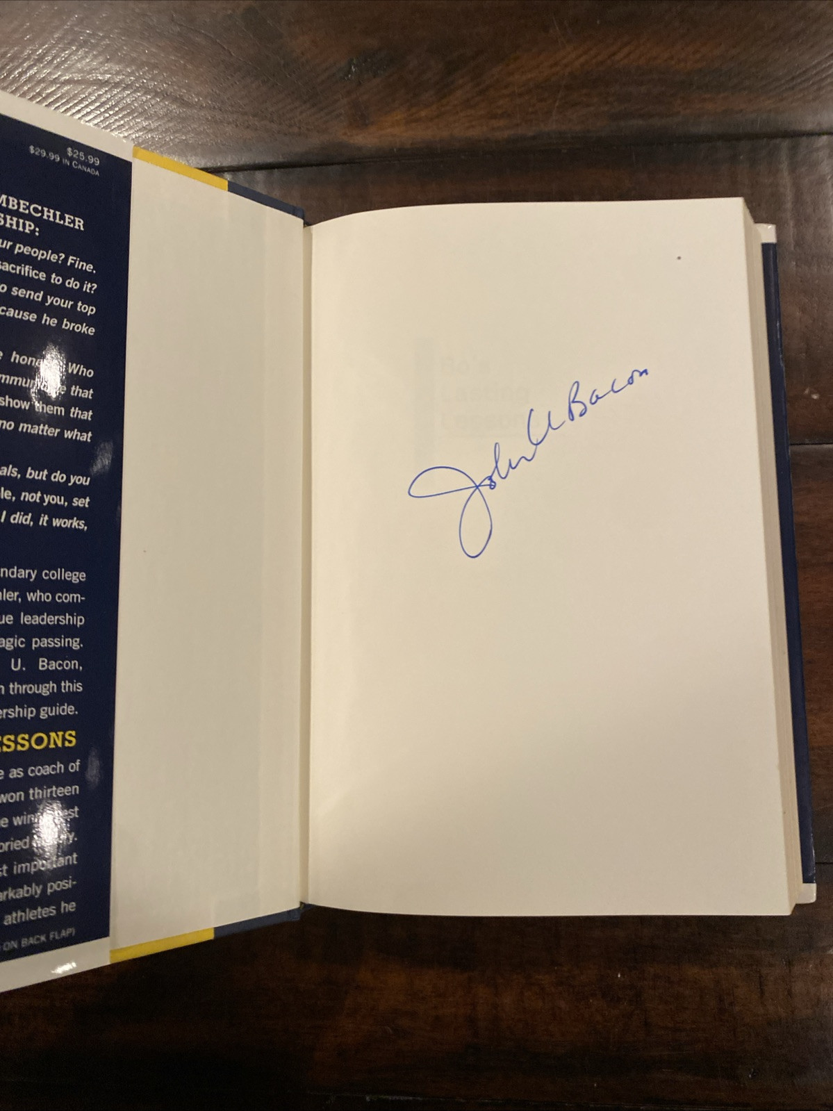 SIGNED Bo’s Lasting Lessons by John U. Bacon U Of M Football