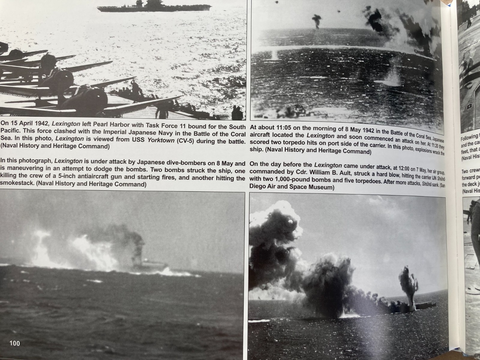 WWII USN Navy USS LEXINGTON CV-2 Aircraft Carrier Pacific Squadron at Sea Signal