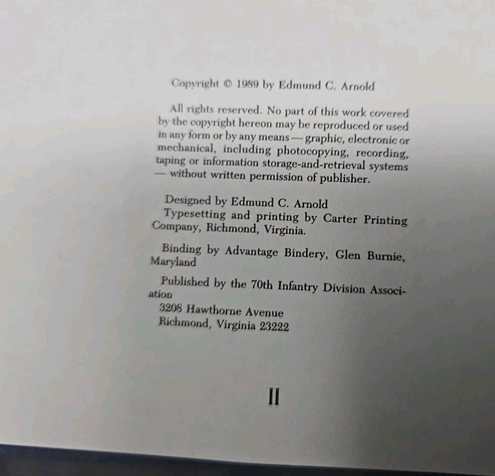 The Trailblazers The Story Of The 70th Infantry Division & Ephemera